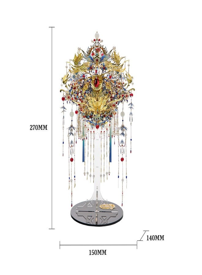 مو أحجية تاج العنقاء المعدنية ثلاثية الأبعاد من MU، طقم بناء نموذج تاج صيني قديم مرصع بالجواهر للبالغين، هدية عيد ميلاد أو زفاف أو ديكور منزلي - Image 2